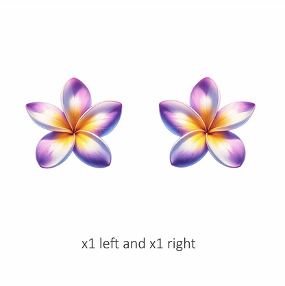 Purple Yellow White Five Petal Flower Vinyl Sticker Decal