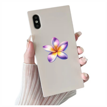 Purple Yellow White Five Petal Flower Vinyl Sticker Decal