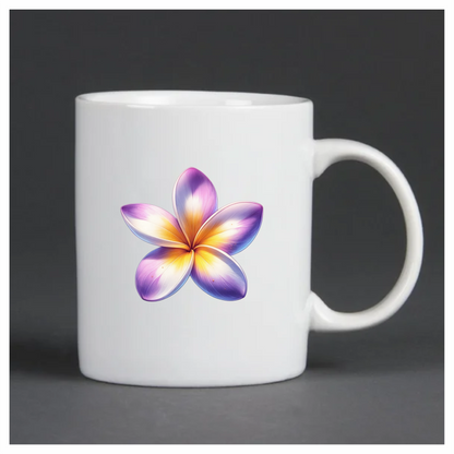 Purple Yellow White Five Petal Flower Vinyl Sticker Decal
