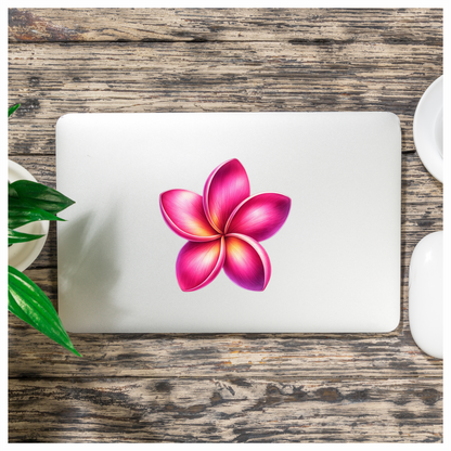 Pink Five Petal Flower Design Vinyl Sticker Decal