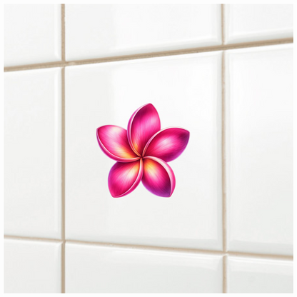 Pink Five Petal Flower Design Vinyl Sticker Decal