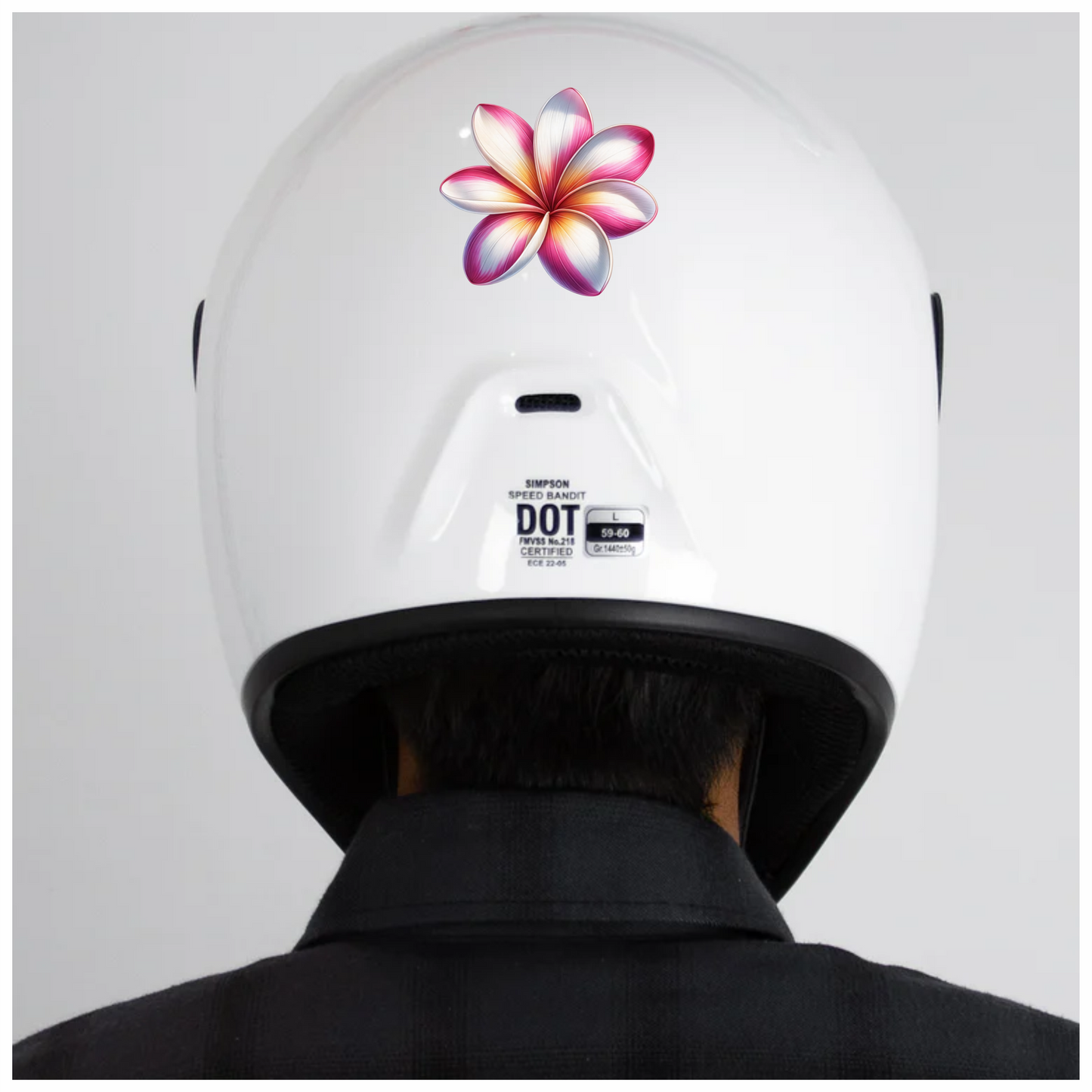 Pink White Yellow Tropical Flower Vinyl Sticker Decal