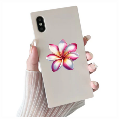 Pink White Yellow Tropical Flower Vinyl Sticker Decal