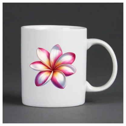 Pink White Yellow Tropical Flower Vinyl Sticker Decal