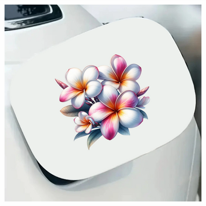 Bunch of Pink & White Plumeria Flowers Vinyl Decal Sticker