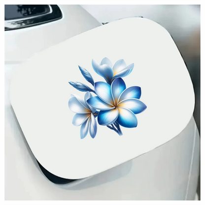 Blue White Tropical Flowers Bloom Vinyl Sticker Decal