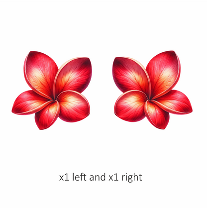 Red Flower Five Petals Vinyl Sticker Decal