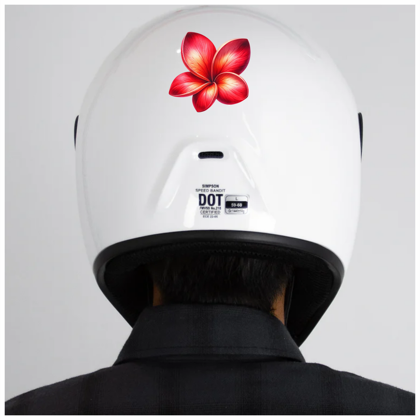 Red Flower Five Petals Vinyl Sticker Decal