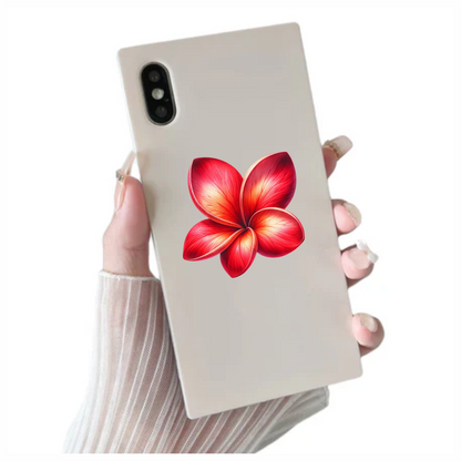 Red Flower Five Petals Vinyl Sticker Decal