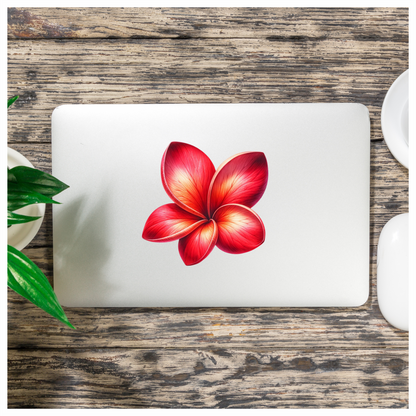 Red Flower Five Petals Vinyl Sticker Decal