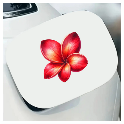 Red Flower Five Petals Vinyl Sticker Decal