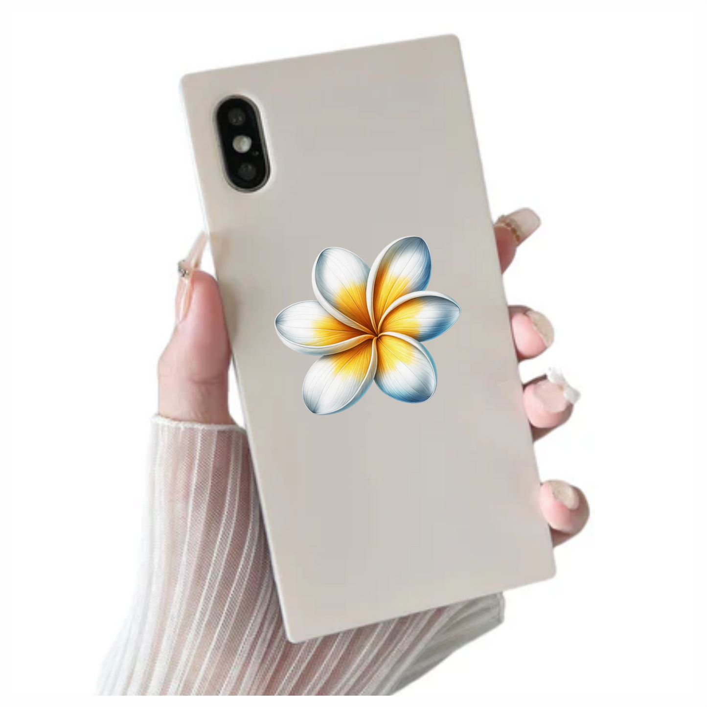 White Yellow Blue Petal Flower Vinyl Sticker Decal