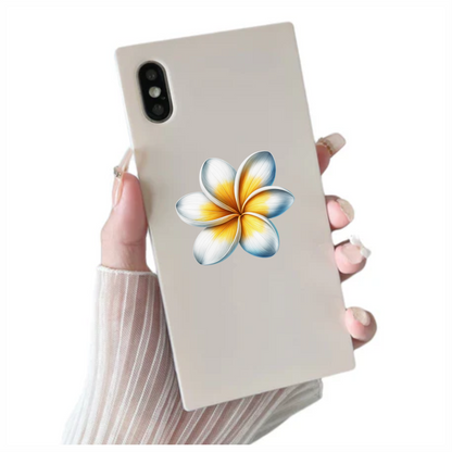 White Yellow Blue Petal Flower Vinyl Sticker Decal