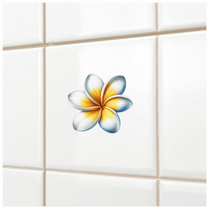White Yellow Blue Petal Flower Vinyl Sticker Decal