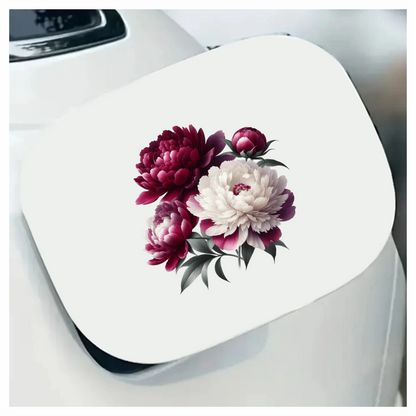 Red White Pink Peony Flowers Vinyl Sticker Decal