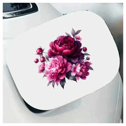 Pink Peony Purple Peony Green Leaves Vinyl Sticker Decal