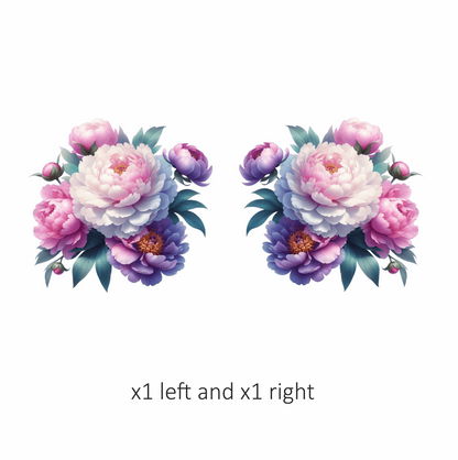 Pink White Purple Peony Flower Bouquet Vinyl Sticker Decal