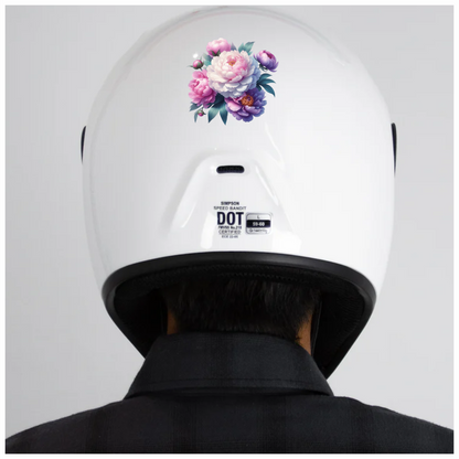 Pink White Purple Peony Flower Bouquet Vinyl Sticker Decal