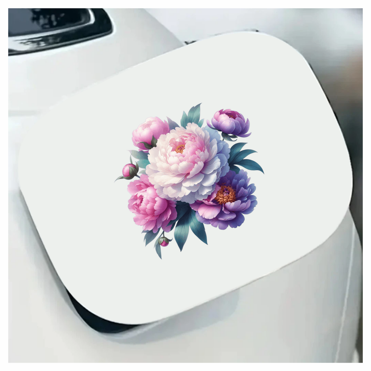 Pink White Purple Peony Flower Bouquet Vinyl Sticker Decal
