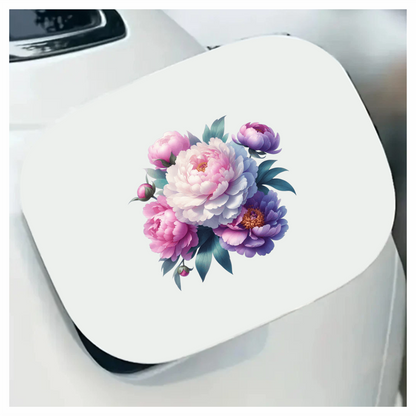 Pink White Purple Peony Flower Bouquet Vinyl Sticker Decal