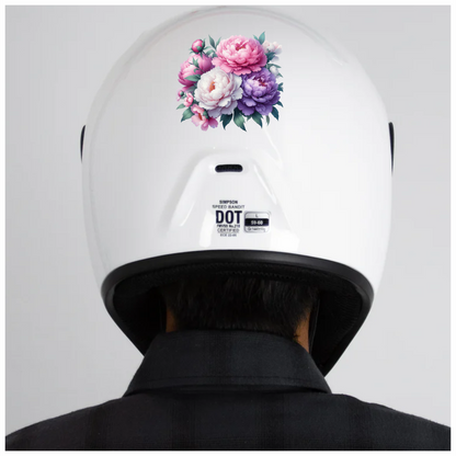 Pink White Purple Peony Flower Bunch Vinyl Sticker Decal