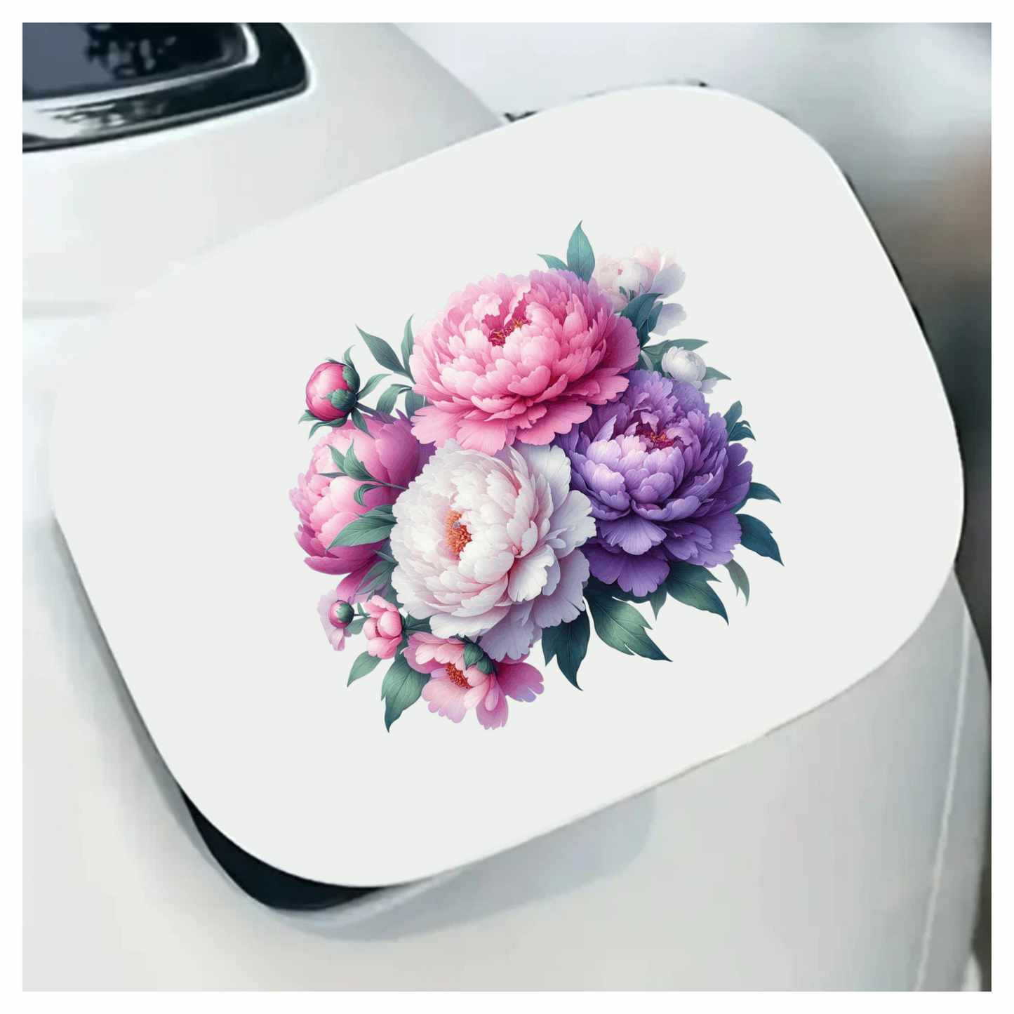 Pink White Purple Peony Flower Bunch Vinyl Sticker Decal