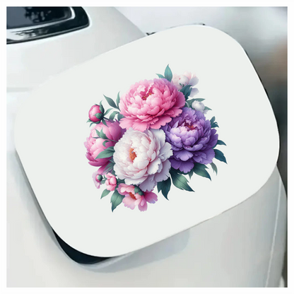 Pink White Purple Peony Flower Bunch Vinyl Sticker Decal