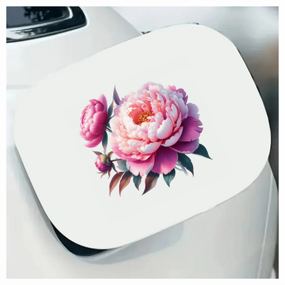 Pink Flower Bloom Green Leaves Vinyl Sticker Decal