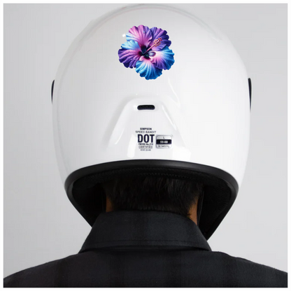 Purple Blue Hibiscus Flower With Water Vinyl Sticker Decal