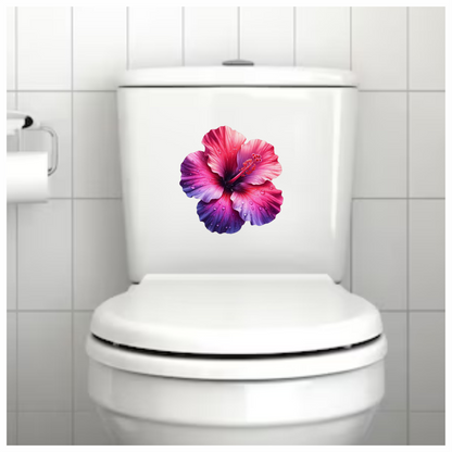 Pink Hibiscus Flower With Water Vinyl Sticker Decal