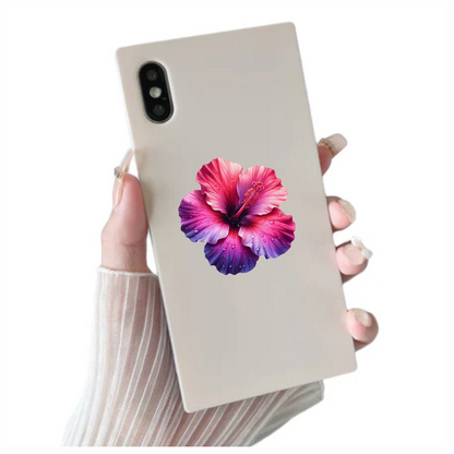 Pink Hibiscus Flower With Water Vinyl Sticker Decal