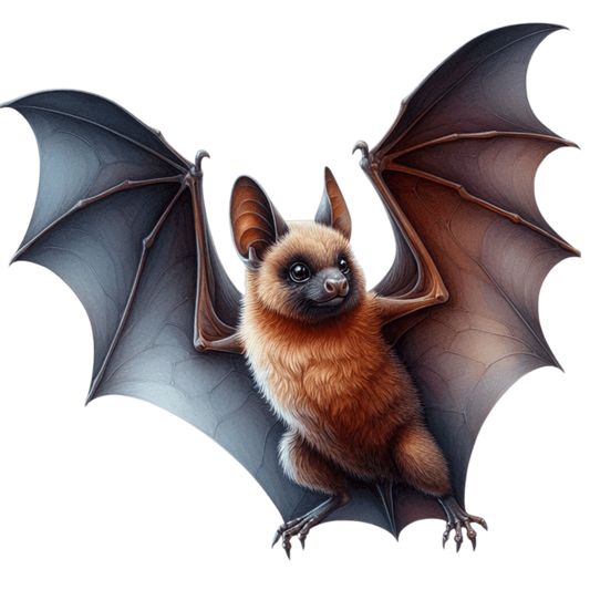Brown Bat Open Wings Flying Vinyl Sticker Decal