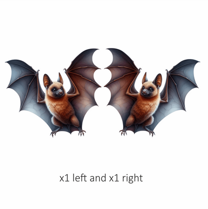 Brown Bat Open Wings Flying Vinyl Sticker Decal