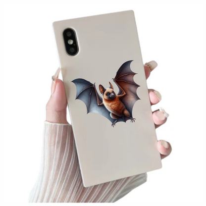 Brown Bat Open Wings Flying Vinyl Sticker Decal