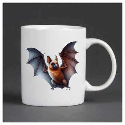 Brown Bat Open Wings Flying Vinyl Sticker Decal