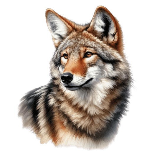 Brown Coyote Realistic Animal Portrait Vinyl Sticker Decal