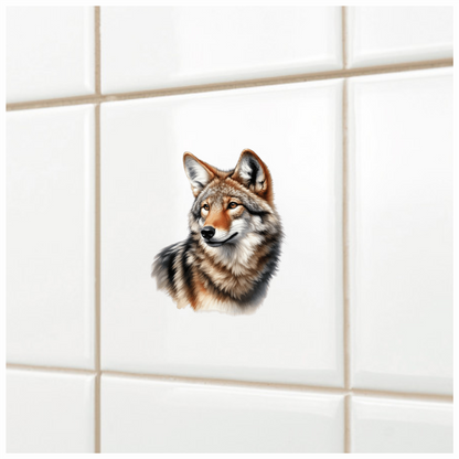Brown Coyote Realistic Animal Portrait Vinyl Sticker Decal