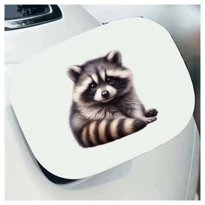 Gray Baby Raccoon Sitting Cute Vinyl Sticker Decal