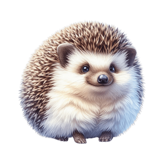 Brown White Cute Hedgehog Animal Vinyl Sticker Decal