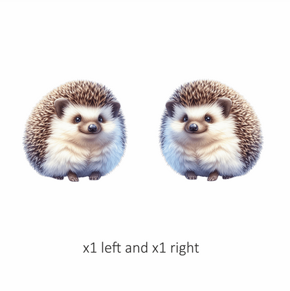 Brown White Cute Hedgehog Animal Vinyl Sticker Decal