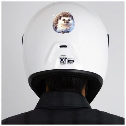 Brown White Cute Hedgehog Animal Vinyl Sticker Decal