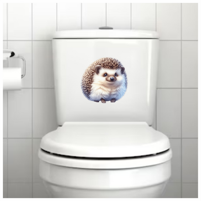Brown White Cute Hedgehog Animal Vinyl Sticker Decal