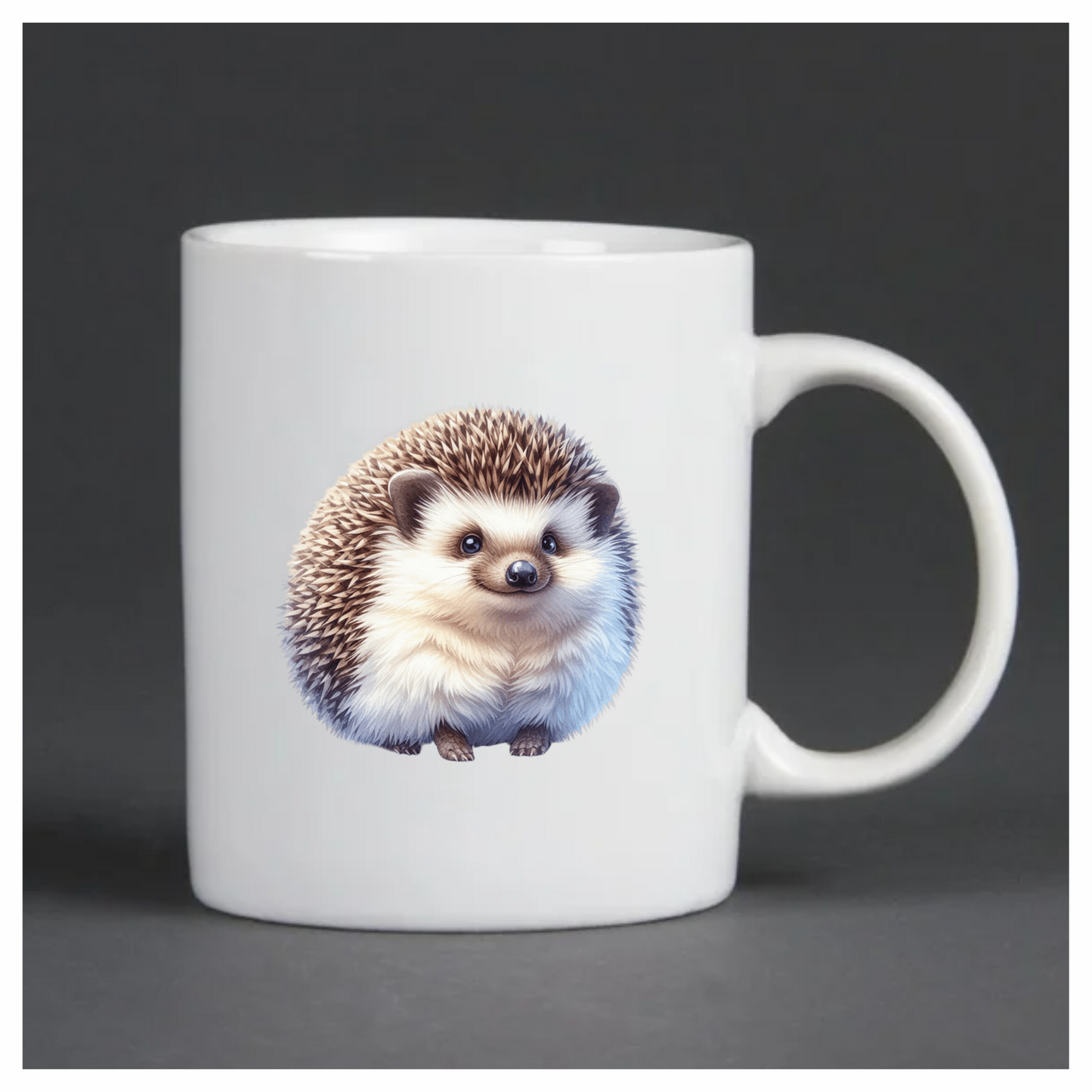 Brown White Cute Hedgehog Animal Vinyl Sticker Decal