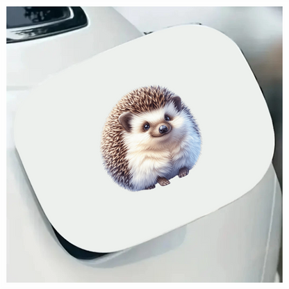Brown White Cute Hedgehog Animal Vinyl Sticker Decal