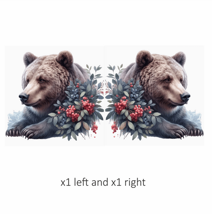 Brown Bear Forest Berries Vinyl Sticker Decal