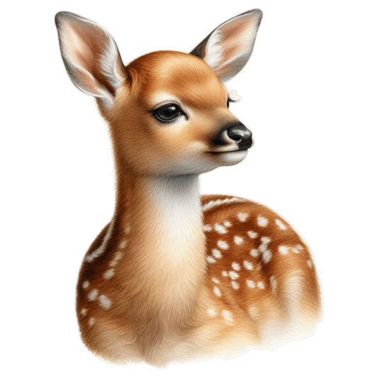Brown Baby Deer Fawn Portrait Vinyl Sticker Decal