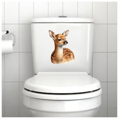 Brown Baby Deer Fawn Portrait Vinyl Sticker Decal