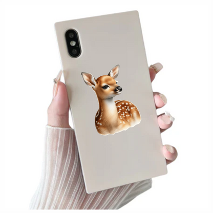 Brown Baby Deer Fawn Portrait Vinyl Sticker Decal