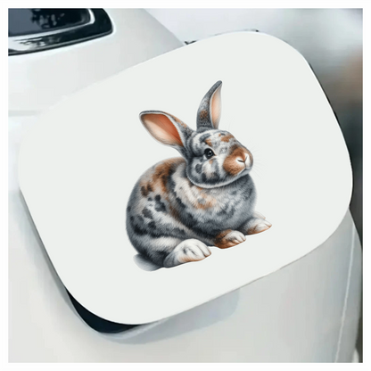 Grey White Brown Spotted Rabbit Vinyl Sticker Decal