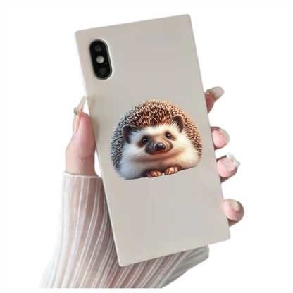 Brown Hedgehog Cute Round Animal Vinyl Sticker Decal